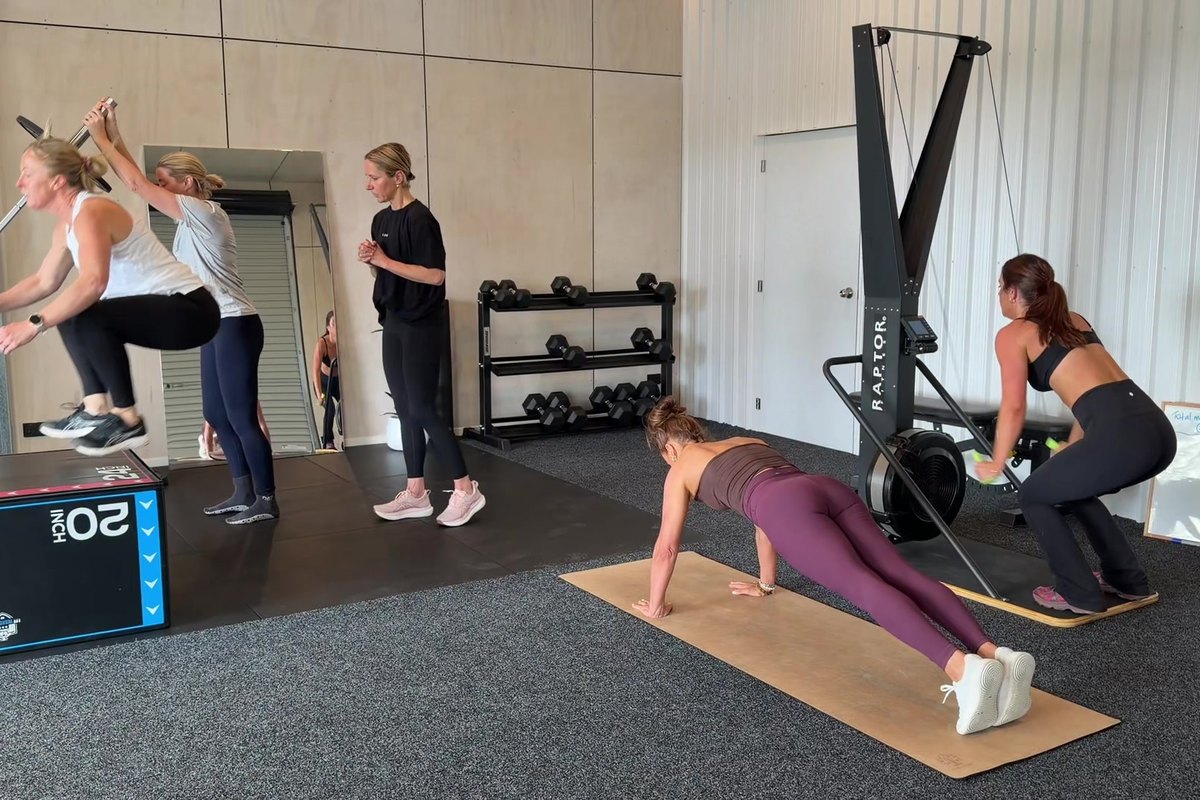Box jumps, planks and the SkiErg during a circuit